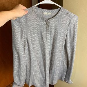 Josie grey and white snake print blouse.